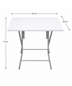 Tavolino Pieghevole Bianco 80 x 60 x 72 cm - Design Pratico