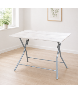 Domo Mea - Tavolo Pieghevole 70 x 100 cm in Metallo e MDF Canadian