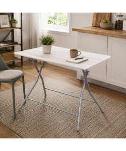Domo Mea - Tavolo Pieghevole 70 x 100 cm in Metallo e MDF Canadian