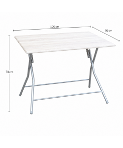 Domo Mea - Tavolo Pieghevole 70 x 100 cm in Metallo e MDF Canadian