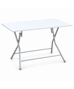 Tavolo Pieghevole 70 x 100 cm Bianco in Metallo e MDF