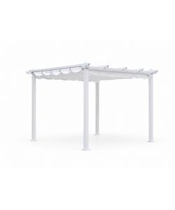 Pergola da Giardino 3x3 m in Alluminio Bianco con Telo - Facile Montaggio - Domo Mea
