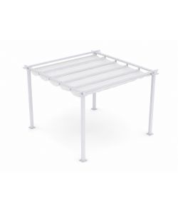 Pergola da Giardino 3x3 m in Alluminio Bianco con Telo - Facile Montaggio - Domo Mea