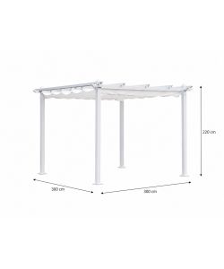 Pergola da Giardino 3x3 m in Alluminio Bianco con Telo - Facile Montaggio - Domo Mea