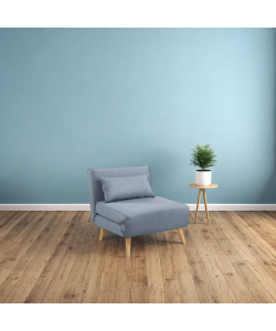 Domo Mea Poltrona Letto Grigia Design Scandinavo Salvaspazio - 76x80x74 cm