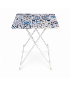 Tavolino Fantasia pieghevole fantasia ceramica - 60x60x73 cm