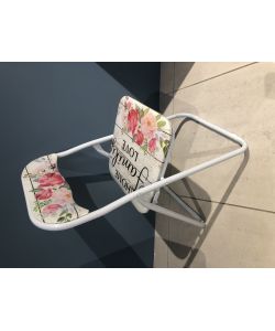 Sedia Pieghevole Family Love in Stile Shabby - Bianco e Rosa 44x45x79 cm