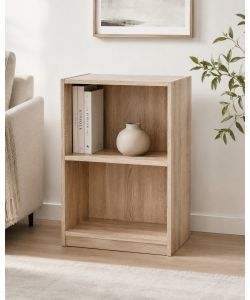 Domo Mea - Libreria 2 Ripiani in Legno Naturale 40x29x54 cm