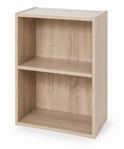 Domo Mea - Libreria 2 Ripiani in Legno Naturale 40x29x54 cm