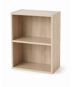 Domo Mea - Libreria 2 Ripiani in Legno Naturale 40x29x54 cm