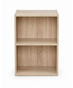 Domo Mea - Libreria 2 Ripiani in Legno Naturale 40x29x54 cm