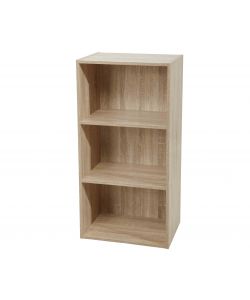 Libreria a 3 Ripiani in Legno Naturale - 40x29x80 cm