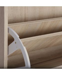 Scarpiera Nature - 4 Ribalte in Legno Naturale 60x24x152 cm