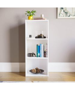 Libreria 3 ripiani bianca - 40 x 29 x 80 cm per ufficio o salotto