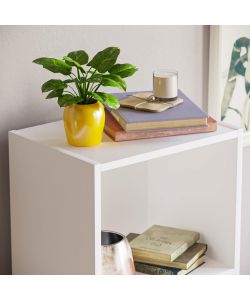 Libreria Bianca 4 Ripiani - 40x29x106 cm Ideale per Ufficio e Salotto