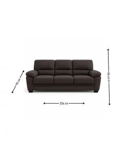 Divano 3 Posti Jupiter Brown in Nabuk 206x90x86 cm Elegante e Confortevole
