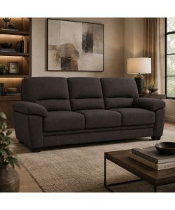 Divano 3 Posti Jupiter Brown in Nabuk 206x90x86 cm Elegante e Confortevole
