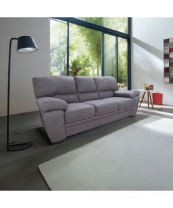 Divano 3 Posti Jupiter Beige in Nabuk 206x90x86h cm - Comfort Moderno