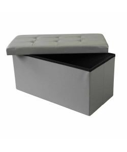 Pouff Pieghevole Smoke Grey 76x38x38cm - Seduta e Contenitore 97L