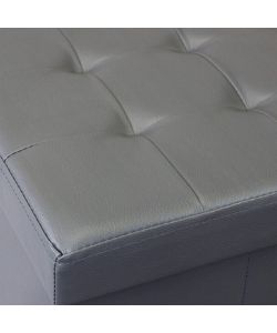Pouff Pieghevole Smoke Grey 76x38x38cm - Seduta e Contenitore 97L
