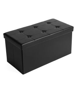 Pouff Pieghevole 76x38x38cm Nero