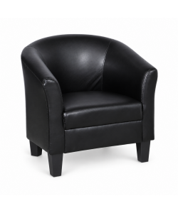 Poltroncina in Ecopelle Nera - Comoda e Elegante 73,5x65,5x72,5 cm