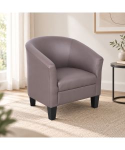 Poltroncina Ecopelle Fango a Pozzetto - 73,5x65,5x72,5 cm
