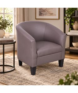 Poltroncina Ecopelle Fango a Pozzetto - 73,5x65,5x72,5 cm