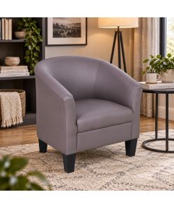 Poltroncina Ecopelle Fango a Pozzetto - 73,5x65,5x72,5 cm