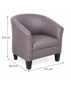 Poltroncina Ecopelle Fango a Pozzetto - 73,5x65,5x72,5 cm