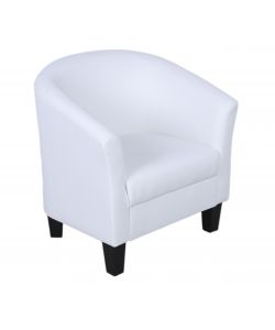 Poltroncina in ecopelle bianco a pozzetto