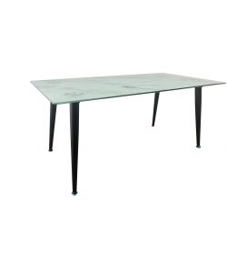 Domo Mea Tavolino da Caff Effetto Marmo Bianco/Nero 100x55 cm