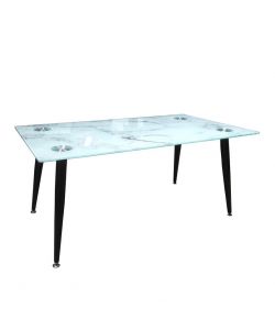 Domo Mea Tavolino da Caff Effetto Marmo Bianco/Nero 100x55 cm