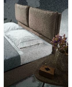 Domo Mea Letto Contenitore con Cuscino Tortora - Elegante e Comodo 160x190 cm