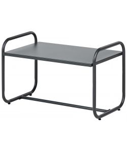 Domo Mea Salotto da Giardino Milos in Ferro Nero con Cuscini Ecr - Set Completo Divanetto, Poltrone e Tavolino