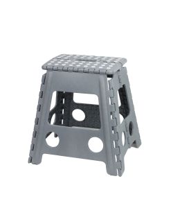 Sgabello pieghevole in plastica grigio 39x29x22 cm