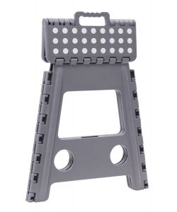 Sgabello Pieghevole Grigio in Plastica - 39x29x22 cm