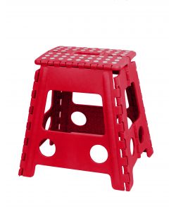 Sgabello Pieghevole Rosso in Plastica - Design Compatto 39x29x22 cm