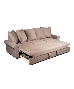 Domo Mea Divano Letto 3 Posti Tortora - Misure 240x90x83 cm - Funzione Letto 200x140 cm