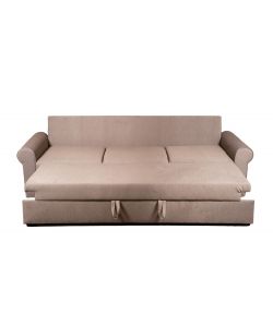Domo Mea Divano Letto 3 Posti Tortora - Misure 240x90x83 cm - Funzione Letto 200x140 cm