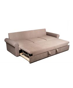 Domo Mea Divano Letto 3 Posti Tortora - Misure 240x90x83 cm - Funzione Letto 200x140 cm