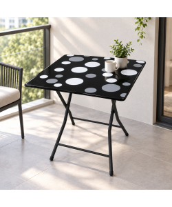 Domo Mea Tavolino Pieghevole a Pois 60x60 cm - Design Moderno e Pratico