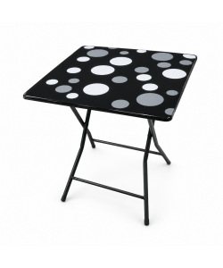 Domo Mea Tavolino Pieghevole a Pois 60x60 cm - Design Moderno e Pratico