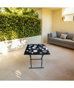 Domo Mea Tavolino Pieghevole a Pois 60x60 cm - Design Moderno e Pratico