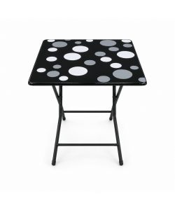 Domo Mea Tavolino Pieghevole a Pois 60x60 cm - Design Moderno e Pratico