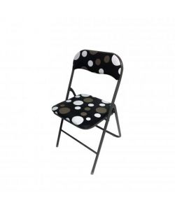 Domo Mea Sedia Pieghevole a Pois - Struttura in Acciaio - Nero - L44 x P45 x A79 cm