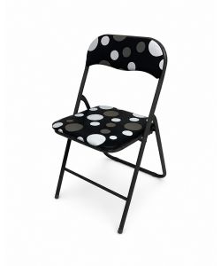 Domo Mea Sedia Pieghevole a Pois - Struttura in Acciaio - Nero - L44 x P45 x A79 cm