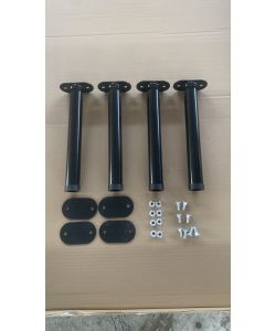 Domo Mea Rete Letto 13 Doghe in Legno e Metallo Nero - 80x190 cm
