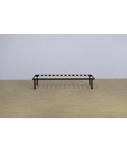 Domo Mea Rete Letto 13 Doghe in Legno e Metallo Nero - 80x190 cm