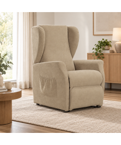 Domo Mea Poltrona Viki Reclinabile Beige - Funzione Lift e Relax